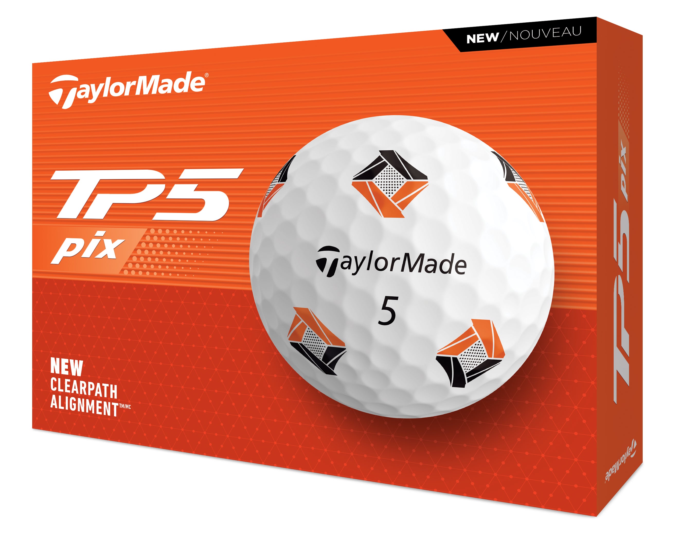 TaylorMade TP5 PIX Golf Balls - White / Dozen